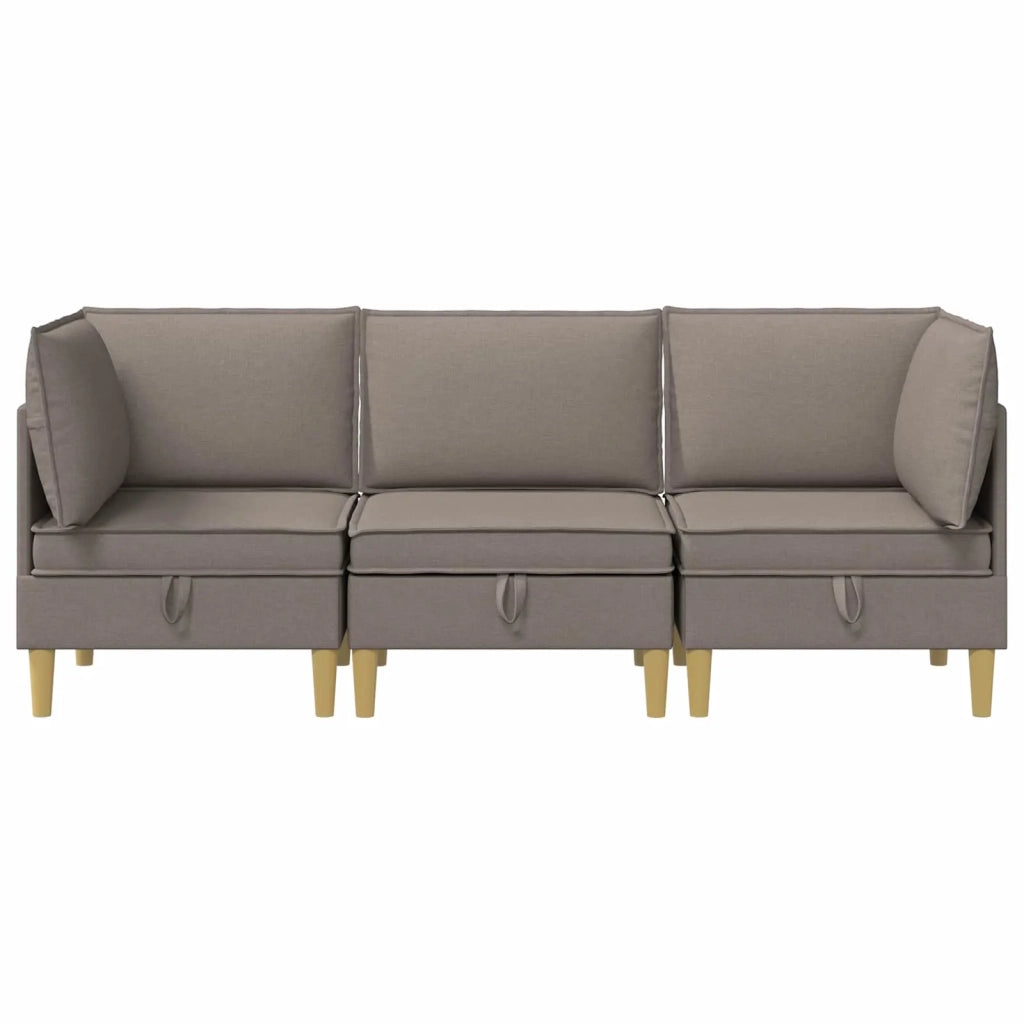 Set di divani modulari con spazio di archiviazione 3 pcs