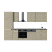Cucina componibile Fame-Line Pannello in quercia/Bianco 300 cm, PL Antracite Vicco