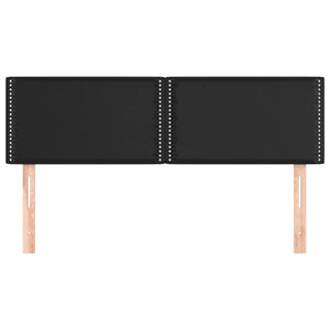 Testiera Nera 144x5x78/88 cm in Similpelle 345932
