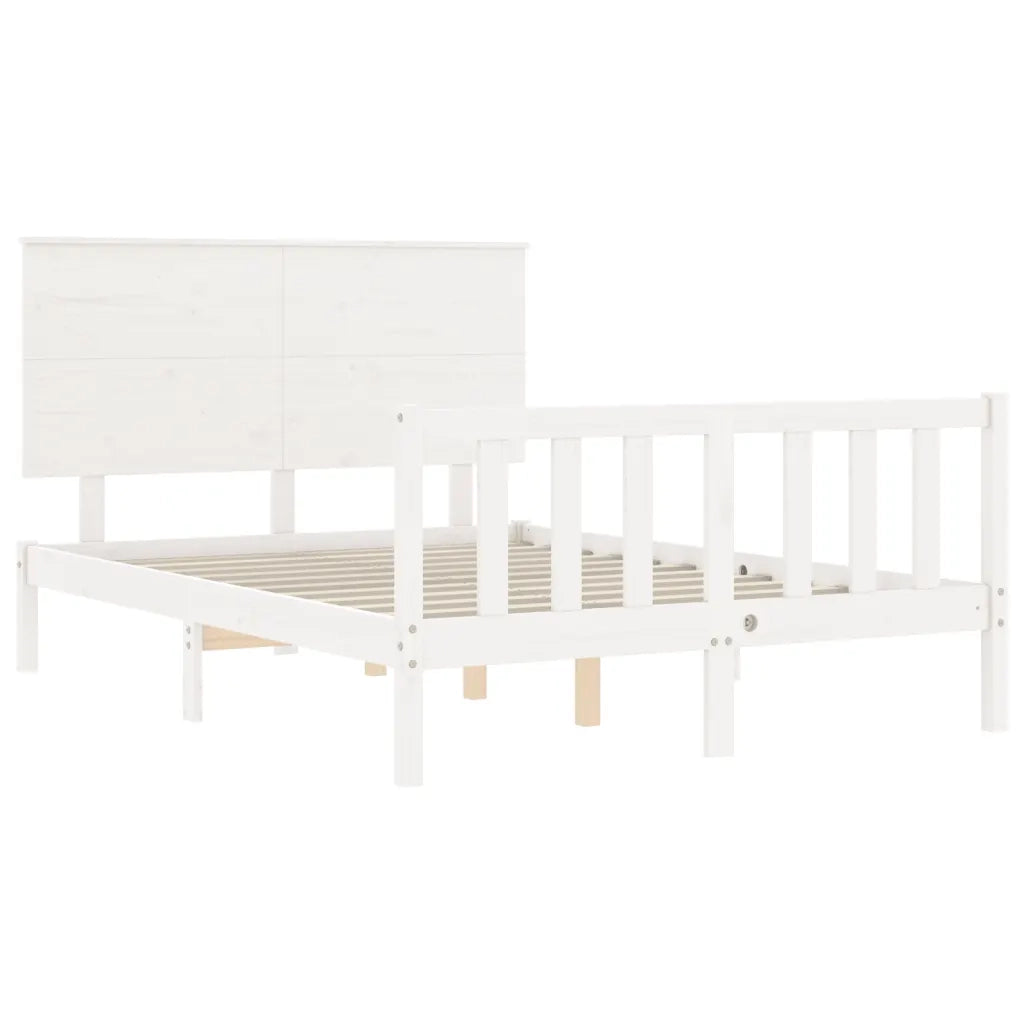Giroletto senza Materasso-Struttura Letto Bianco 120x200 cm Legno Massello Pino 184754