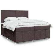 Giroletto a Molle con Materasso Marrone Scuro 200x200cm Tessuto 3294071