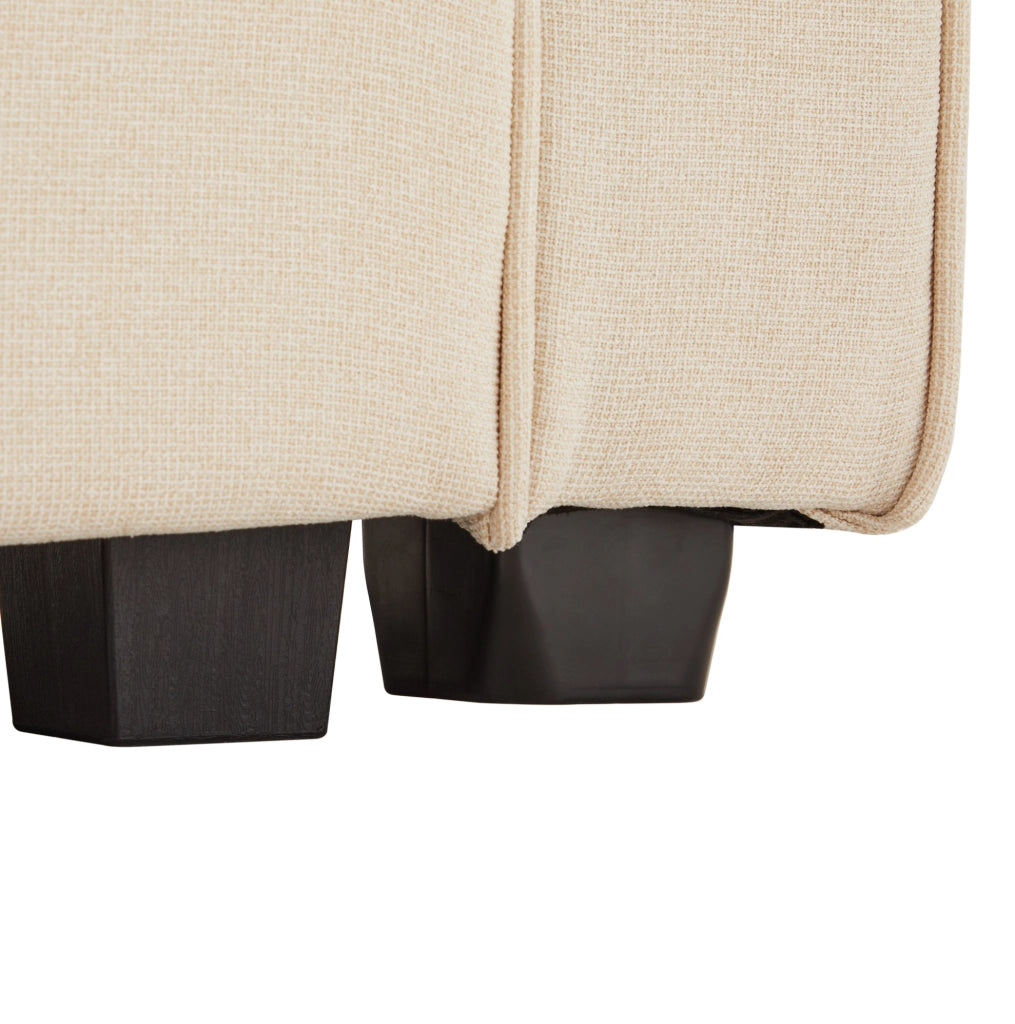 Sofa 264x83x87 cm con 4 cuscini lombari e tasche laterali in lino beige