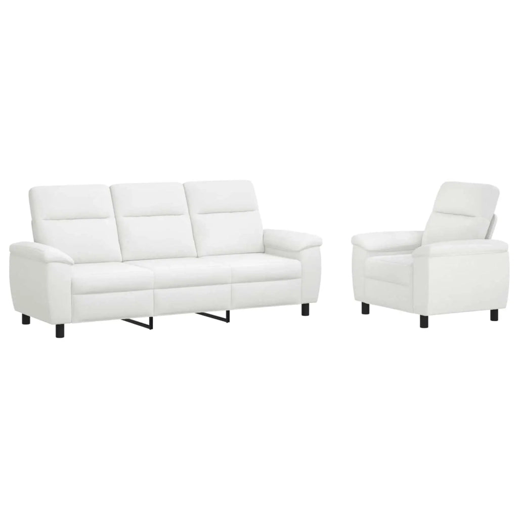 Set di divani 2 pcs Bianco Tessuto 3430631