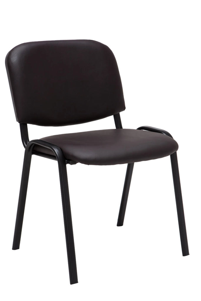 Set 4 Sedie Ufficio Ken Imbottite In Similpelle marrone