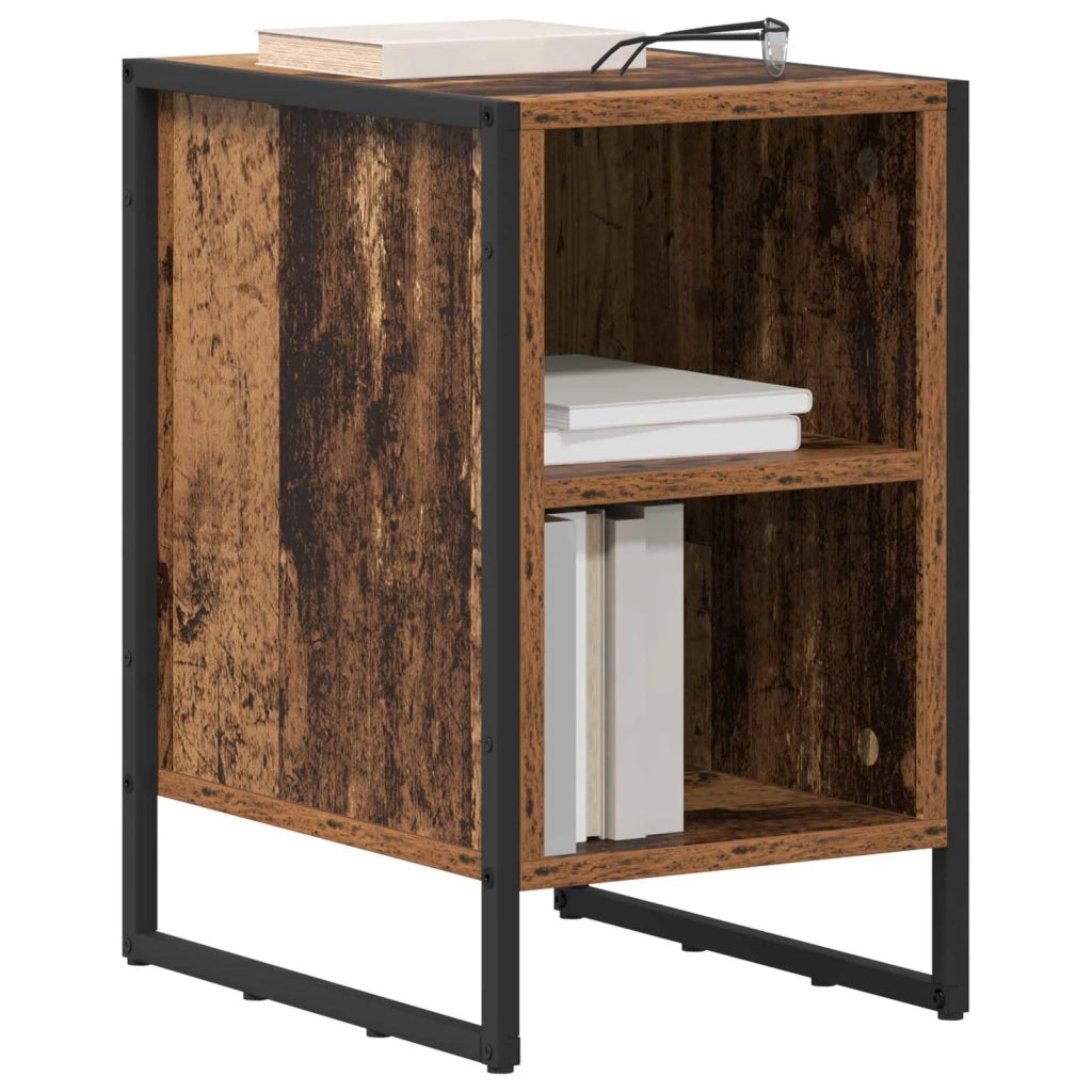 Set di 2 Comodini | Armadio da Notte | Mobiletto da notte Legno vecchio 39.5 x 30 x 50 cm