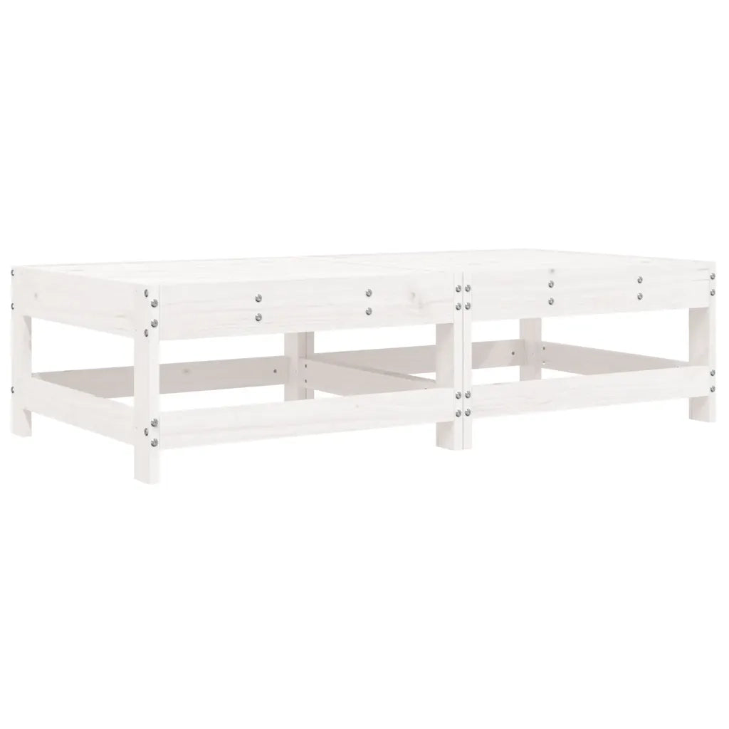 Sedia da giardino-Poggiapiedi Giardino con Cuscini 2pz Legno Massello Pino Bianco 373686
