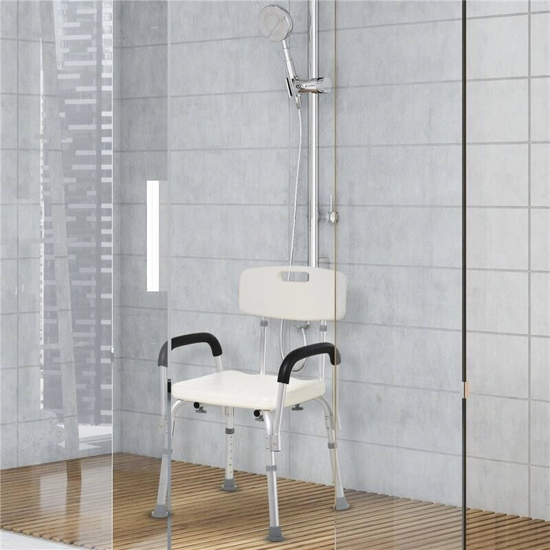SEDIA PER DOCCIA E VASCA DA BAGNO CON BRACCIOLI E ALTEZZA REGOLABILE