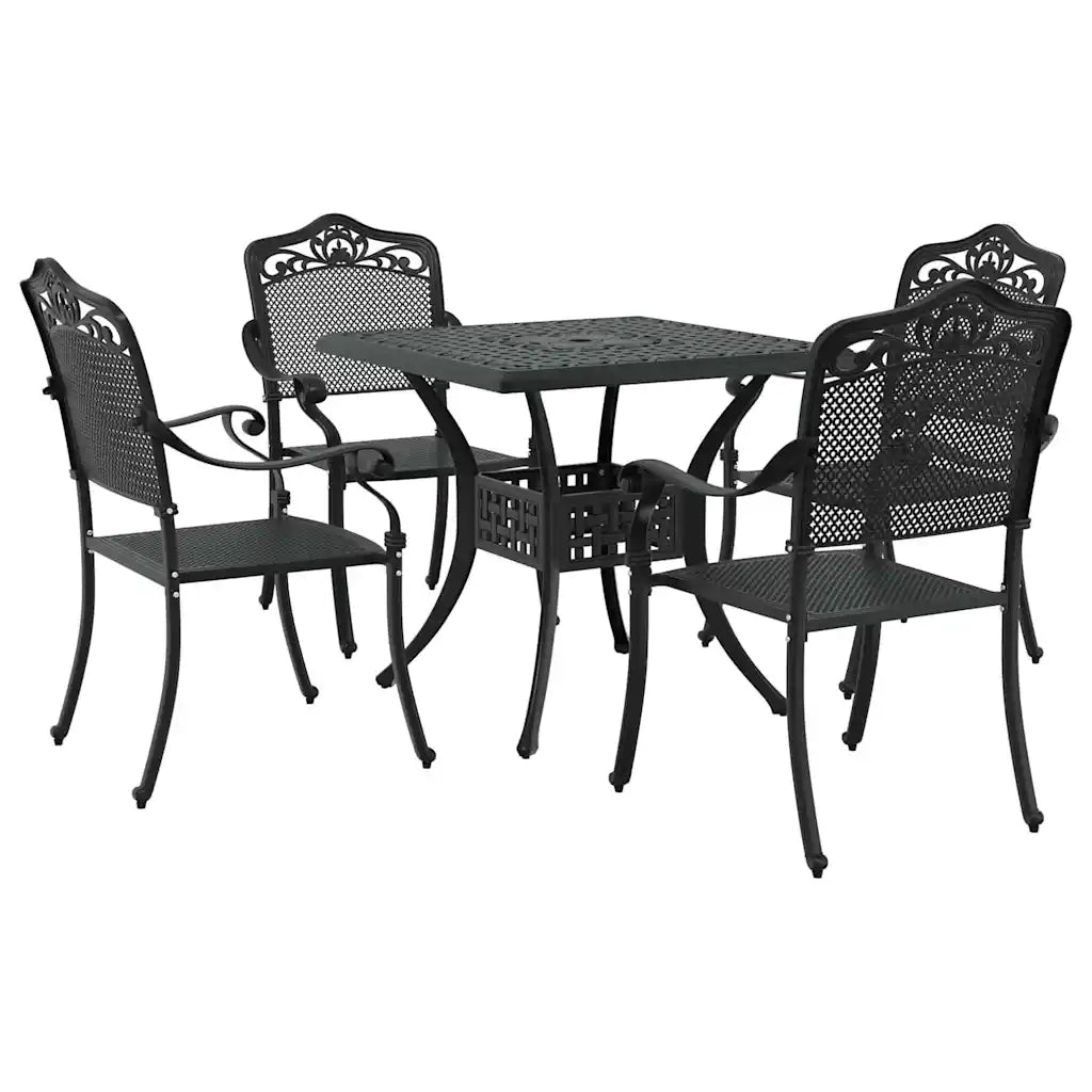 Set di Tavolo da Giardino 5 pcs Nero Alluminio pressofuso 3334745