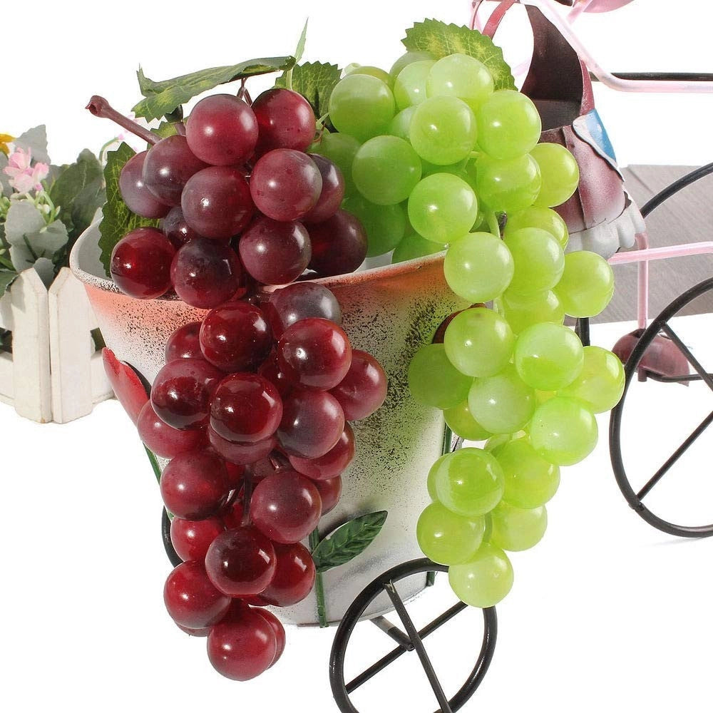 Trade Shop - Grappolo Grappoli Uva 2 Pezzi 22 Cm Viola Bianca Casuale Frutta Decorazioni -