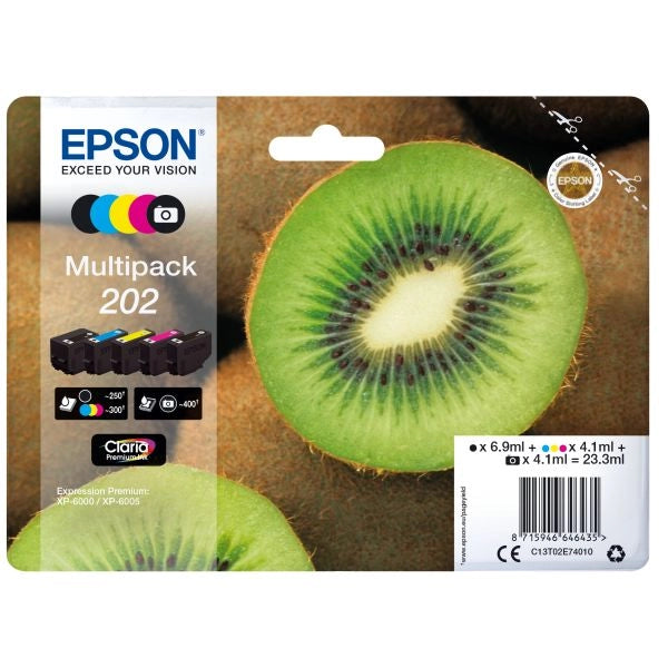 Epson kiwi multipack 5-colours 202 claria premium ink - C13T02E74020