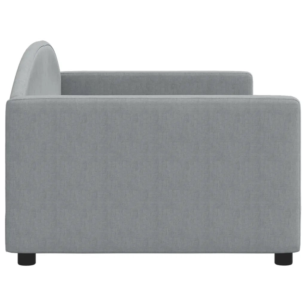 Letto da Giorno Grigio Chiaro 90x200 cm in Tessuto