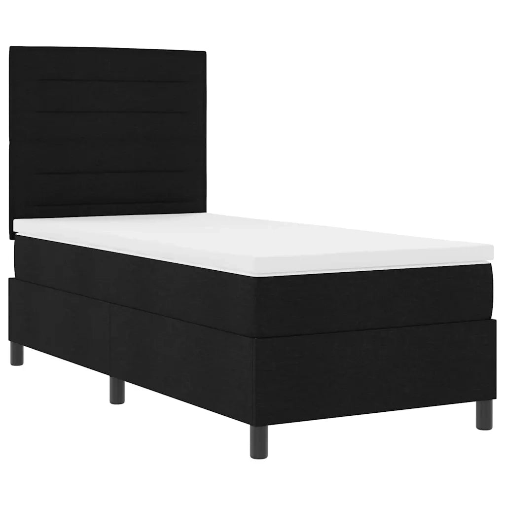 Letto a molle con materasso con led Nero 100 x 200 cm Tessuto 3342769
