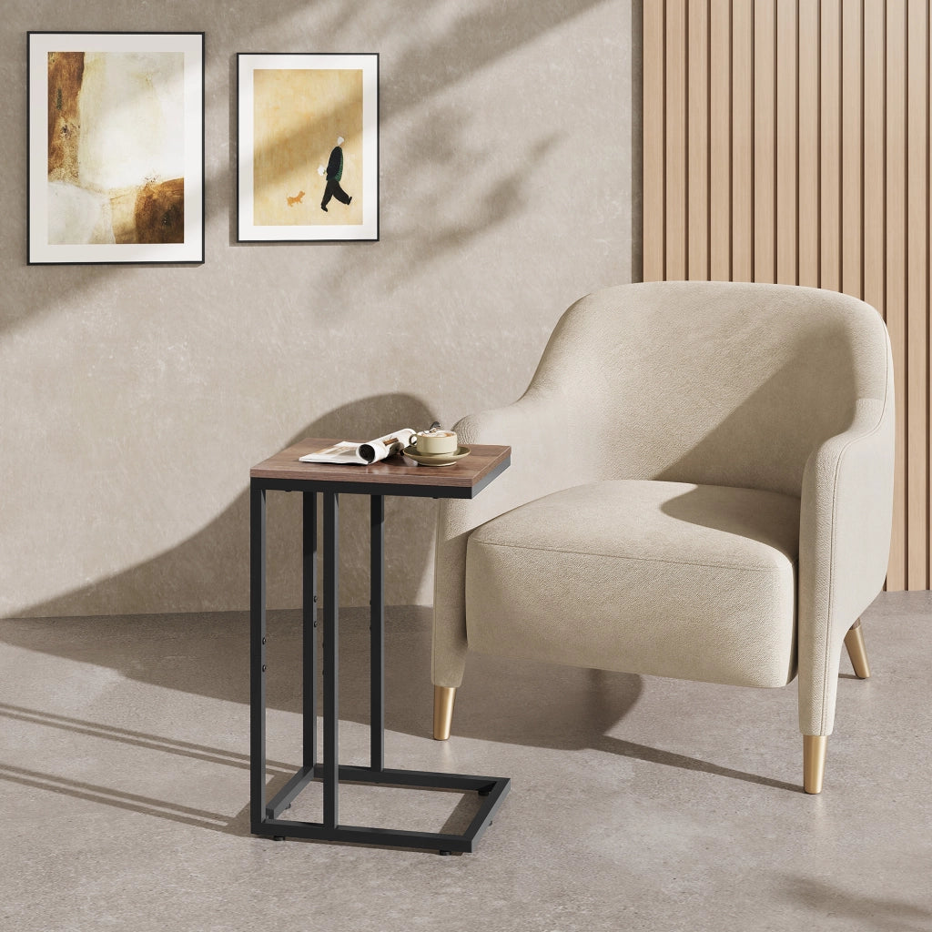 Tavolino da salotto C-Shaped ¨C zephmum ¨C marrone metallo