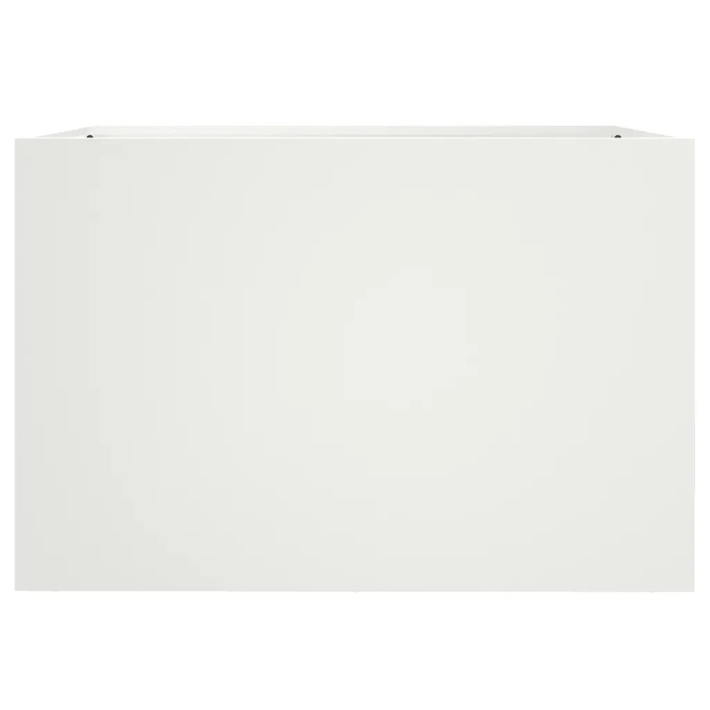 Fioriera | Cassetta per fiori | Vaso Bianca 62x30x29 cm in Acciaio