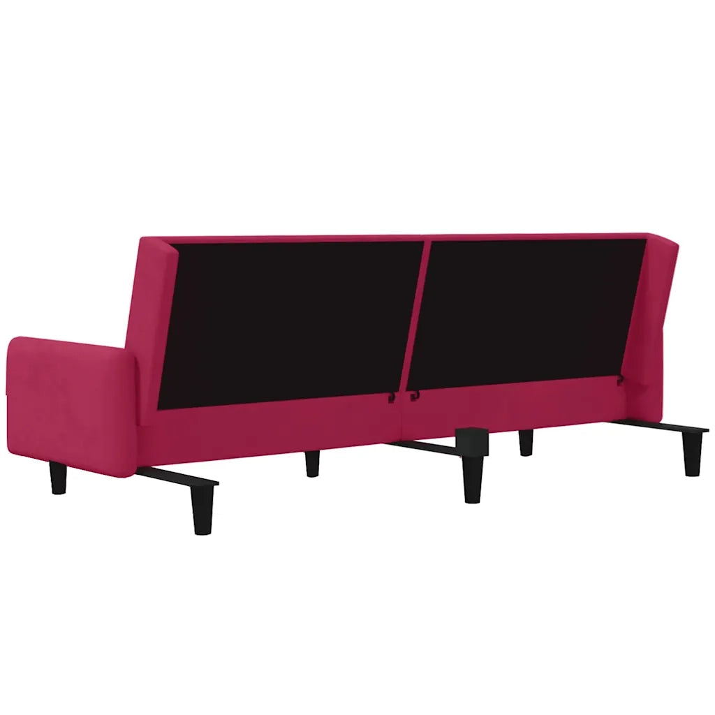 Divano letto | Sof¨¤ letto | Letto singolo a 2 Posti Rosso Vino in Velluto