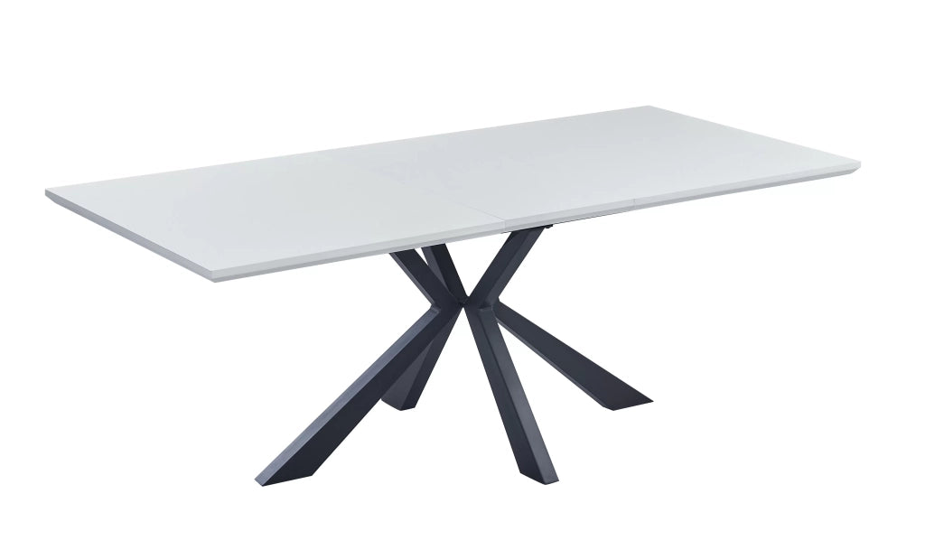 Mobili 2g - tavolo moderno allungabile piano impiallacciato bianco 160x90x78 - Mobili 2G