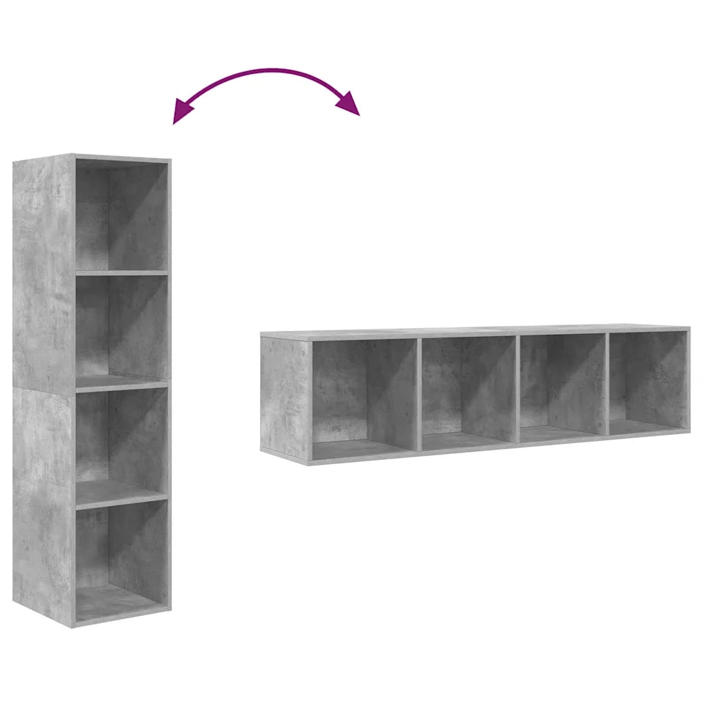 Mobile TV Parete Grigio Cemento 37x37x142,5cm Legno Multistrato 805493