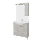 Composizione da bagno 3 ante da 105cm con lavabo e specchiera con pensile e luci a led