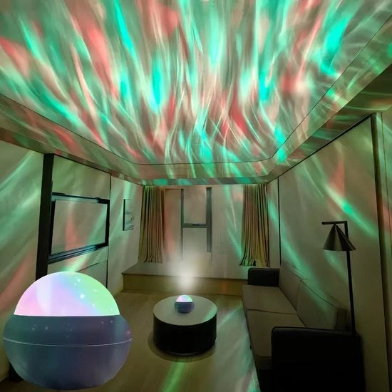 Plafondo con proiezione di stelle, lampada notturna, Aurora lampada notturna dinamica per camera da letto femminile, proiettore di stelle con acqua che si muove