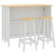 Tavolo da cucina allungabile con 2 sgabelli ¨C Zephmum ¨C Bianco 120x80x90 cm