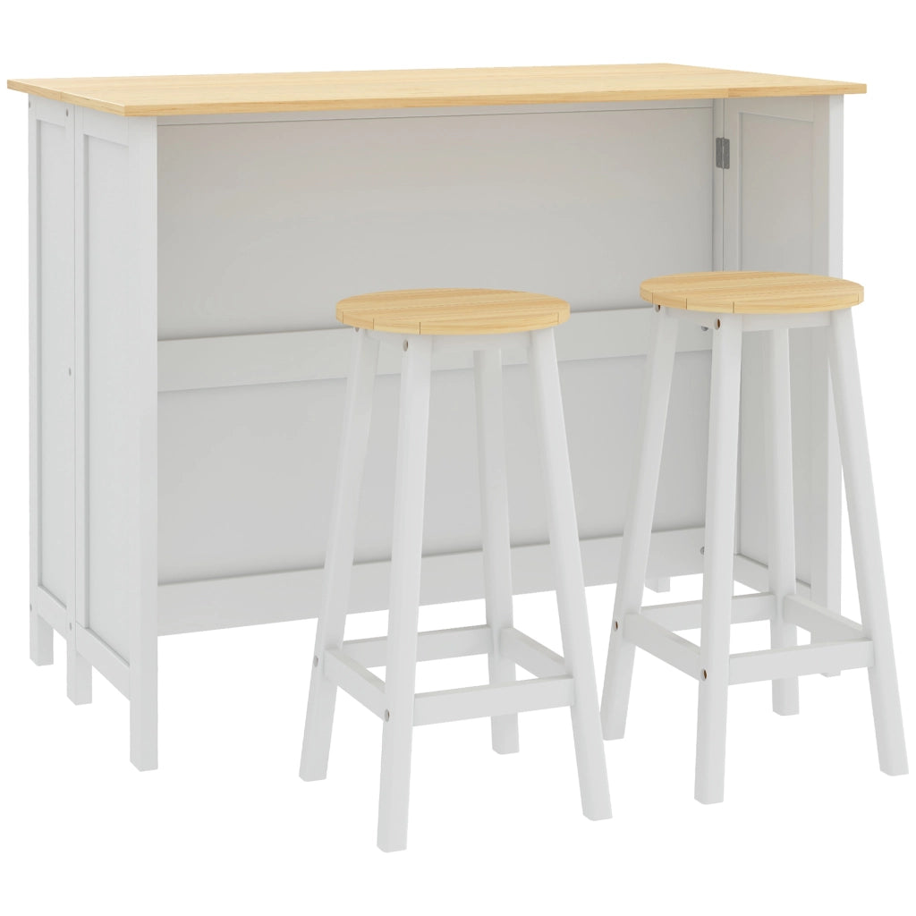 Tavolo da cucina allungabile con 2 sgabelli ¨C Zephmum ¨C Bianco 120x80x90 cm