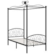 Letto a Baldacchino Nero in Metallo 90x200 cm 284474