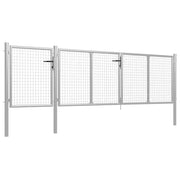 Cancello da Giardino in Acciaio 400x75 cm Argento 144346