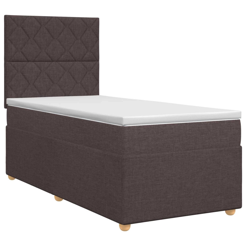 Letto box spring con materasso Marrone Scuro 80 x 200 cm 3453763