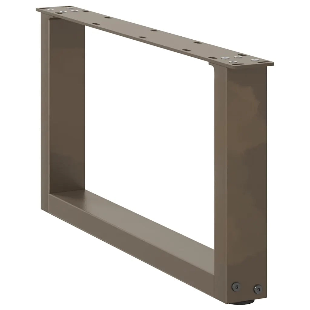 Gambe per Tavolino da Caffè a Forma di U 2 pz Acciaio Naturale 70x(30-31) cm Acciaio 4013147