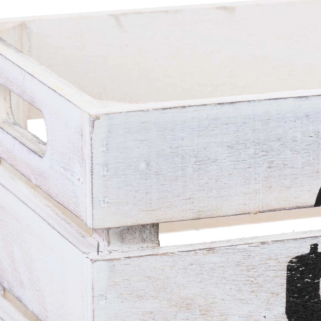 Cassetto in legno bianco 18x12x10h cm
