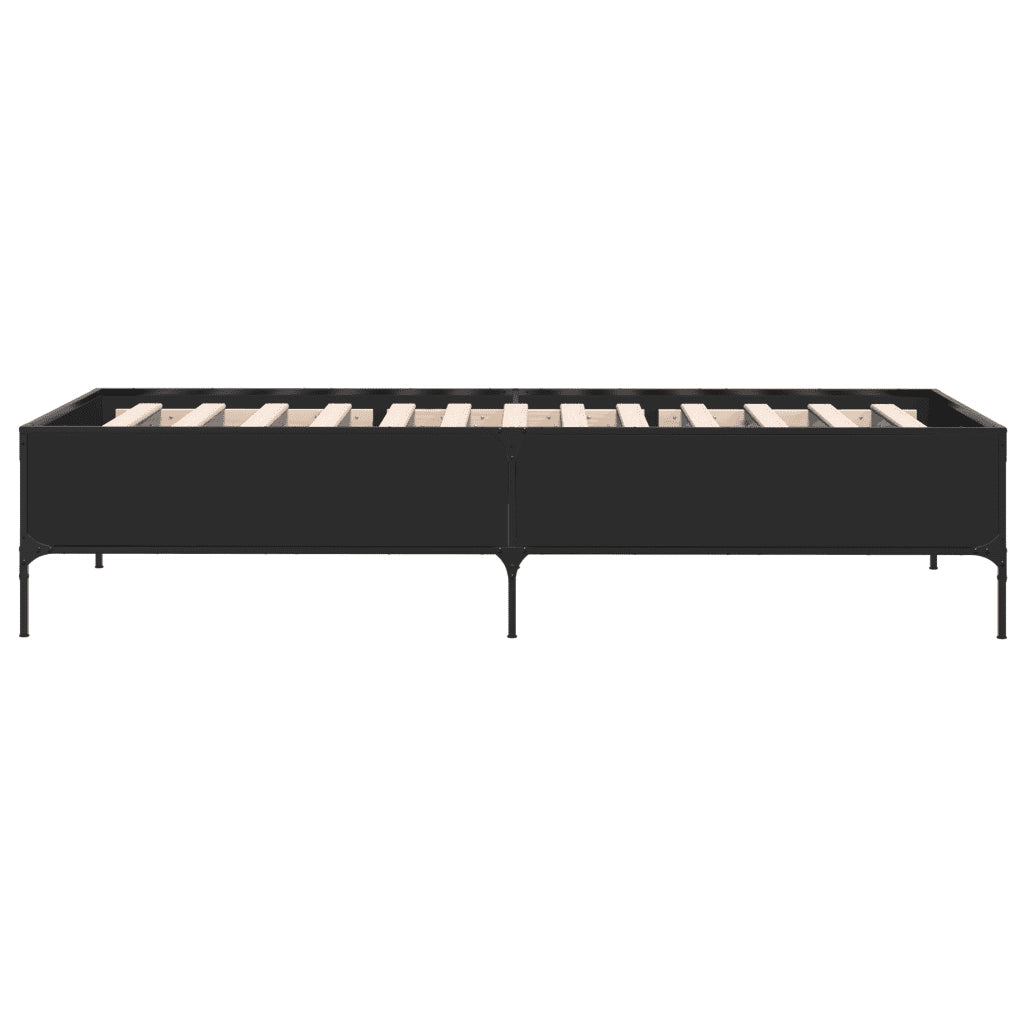 Giroletto Nero 100x200 cm in Legno Multistrato e Metallo
