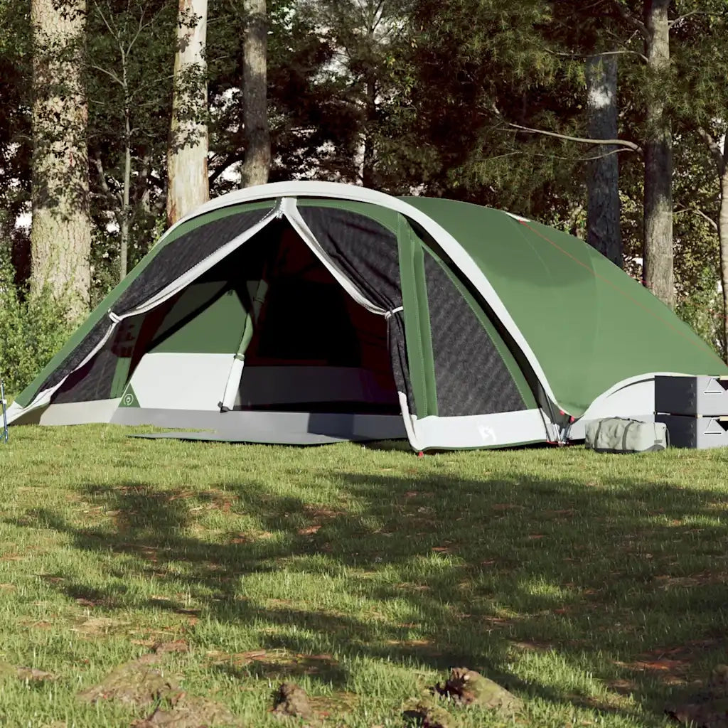 Tenda Familiare Cabina per 6 Persone-Tenda da campeggio Verde Impermeabile 142557