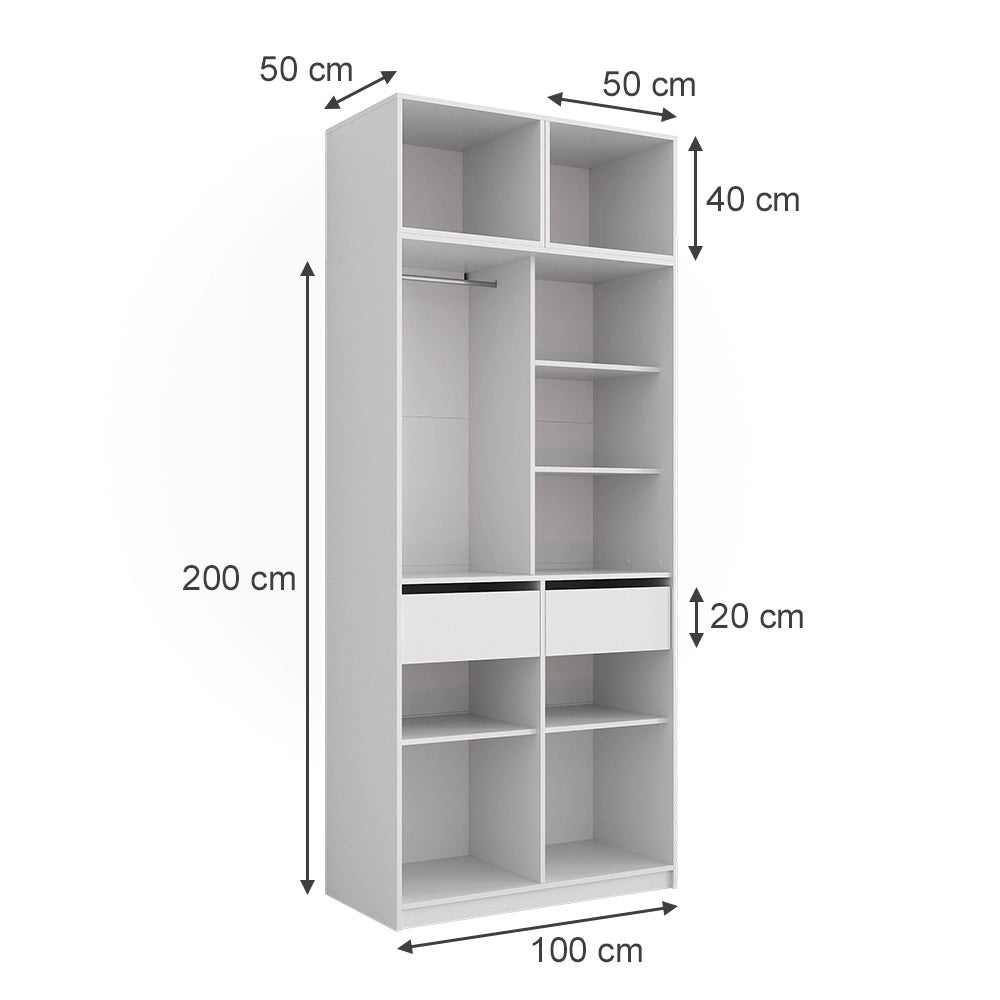 Armadio Elmo Bianco 50 x 40 cm Set di 3 Vicco