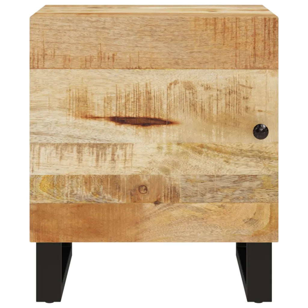 Set di 2 Comodini | Armadio da Notte | Mobiletto da notte 40x33x46 cm in Legno Massello di Mango