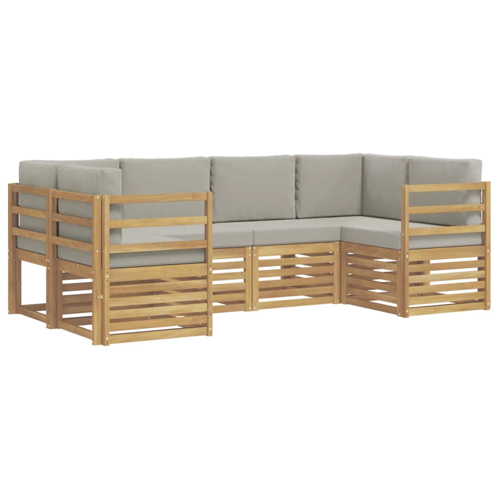 Set divano sezionale 6 pcs Bianco e Grigio Chiaro