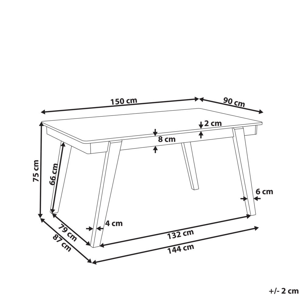 Tavolo da pranzo in legno di rovere chiaro 150 x 90 cm Rettangolare per 4 persone Sala da pranzo tradizionale scandinava