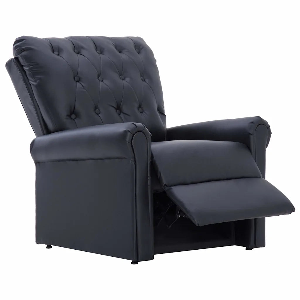 Poltrona reclinabile  in pelle sintetica nera 282274