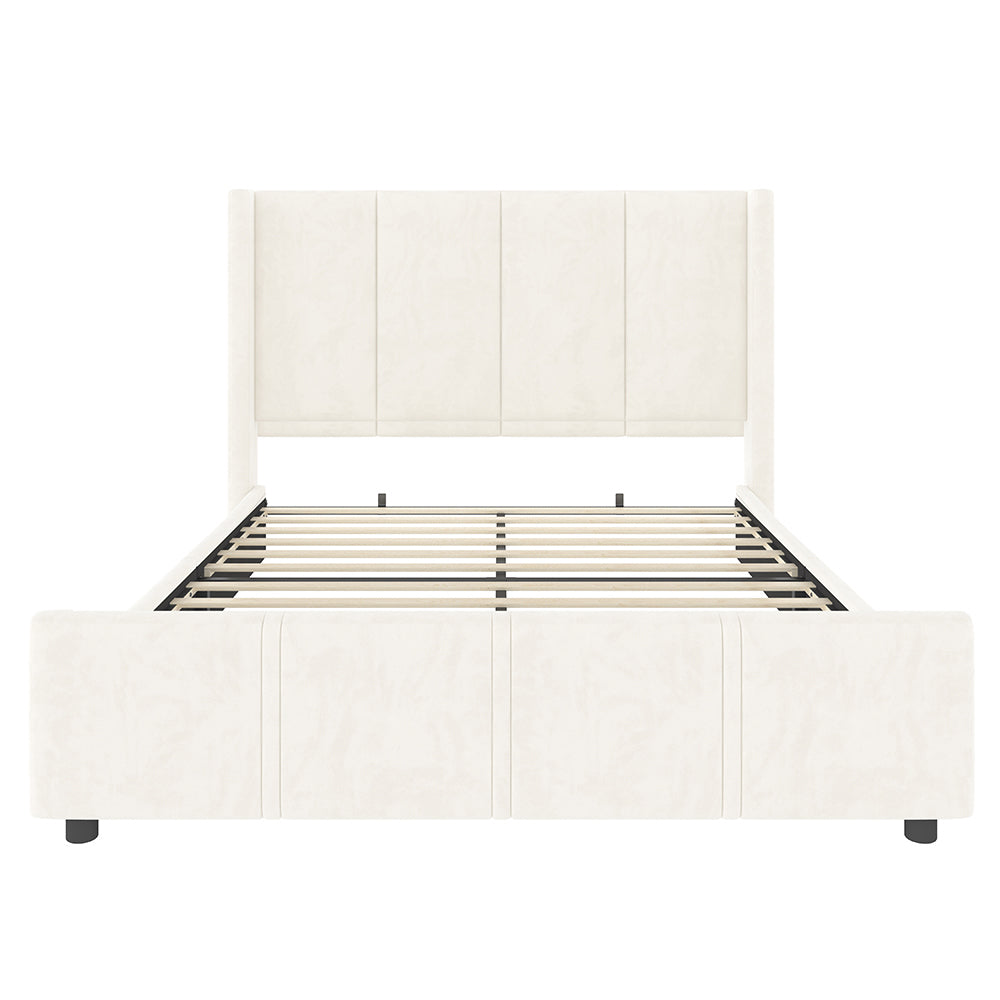 Letto-Xylo-160x200 cm-testiera alta, USB, ferro+legno, beige