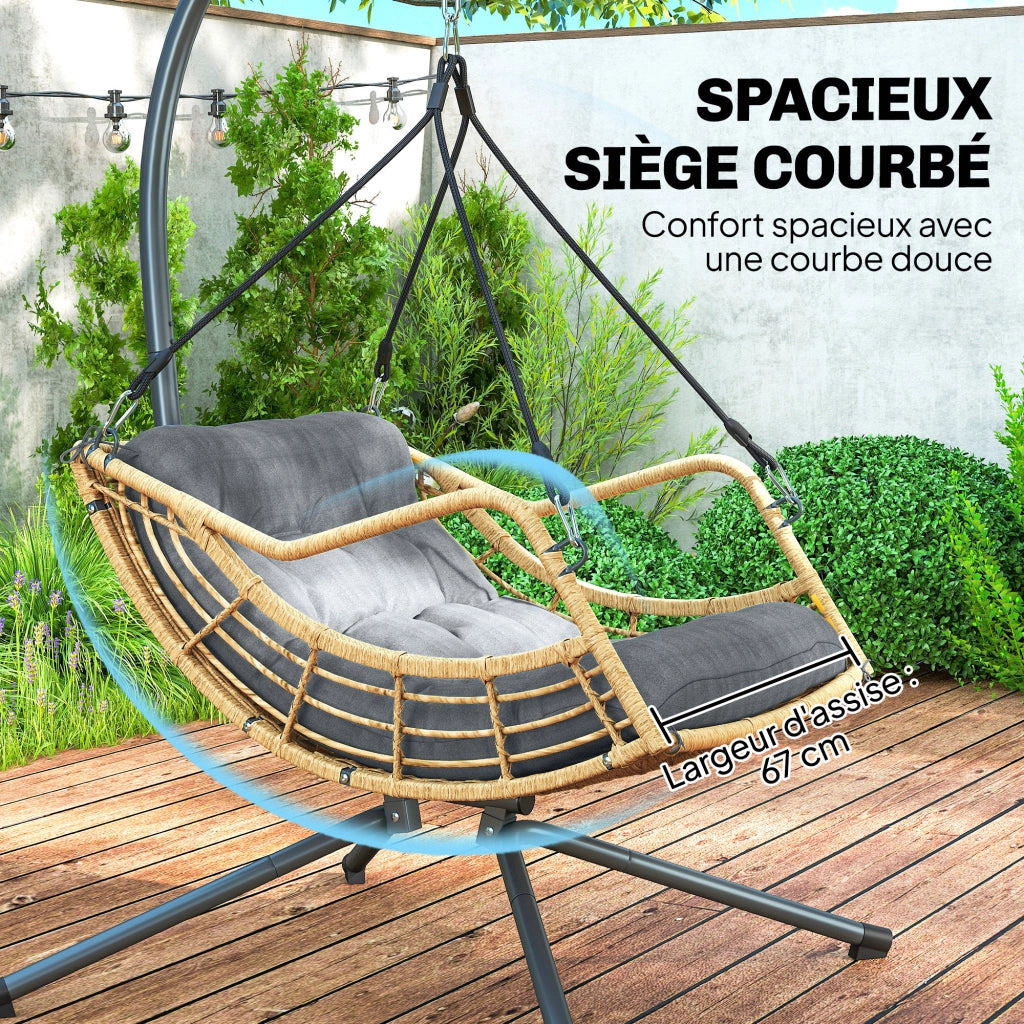 Sedia sospesa in resina intrecciata ¨C zephmum ¨C Grigio