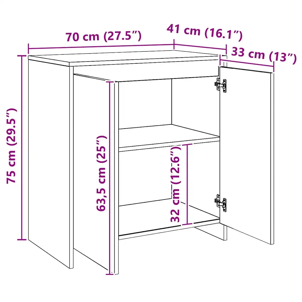 Credenza Rovere Artigianale 70x41x75 cm in Truciolato