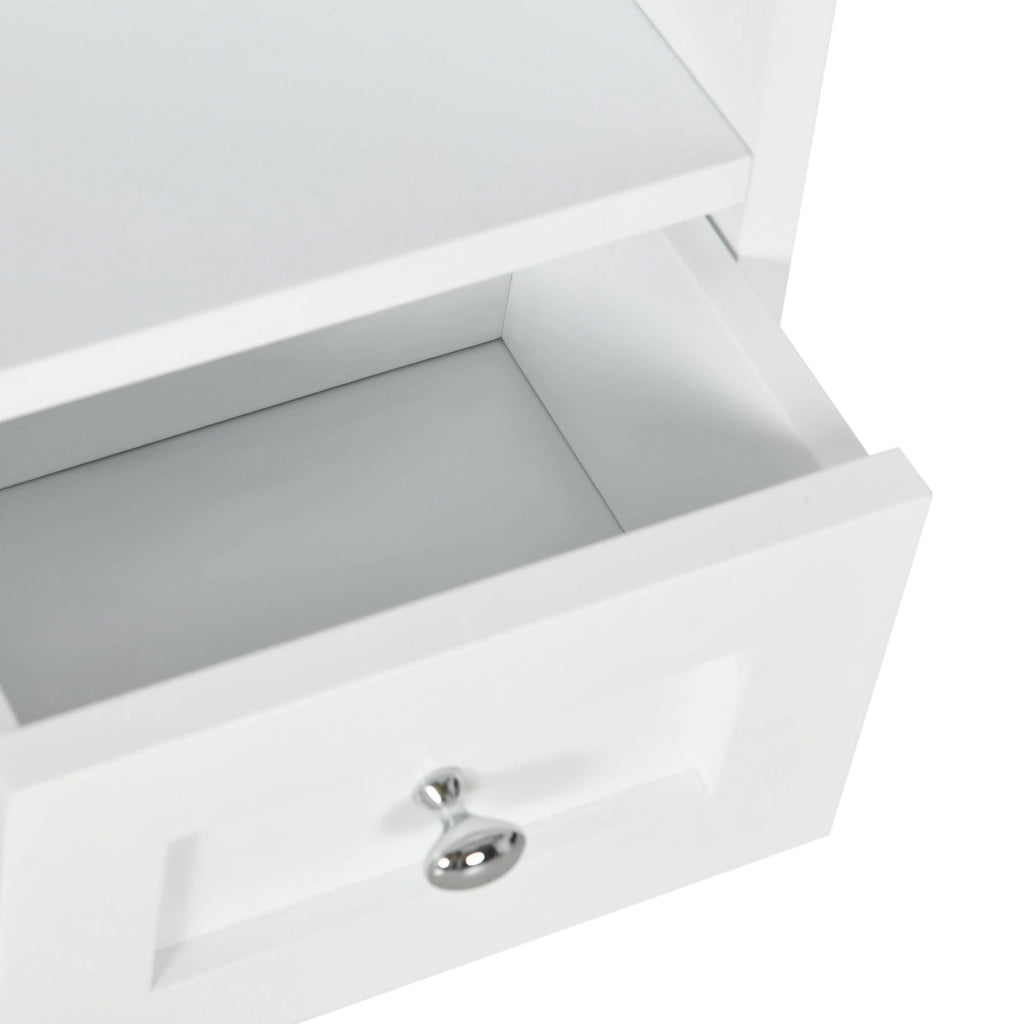 Pensile da Bagno con Armadietto e Cassetti 50,8x17,8x66 cm in Legno Bianco