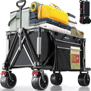 Carrello pieghevole per tutti i terreni con ruote larghe e manubrio regolabile