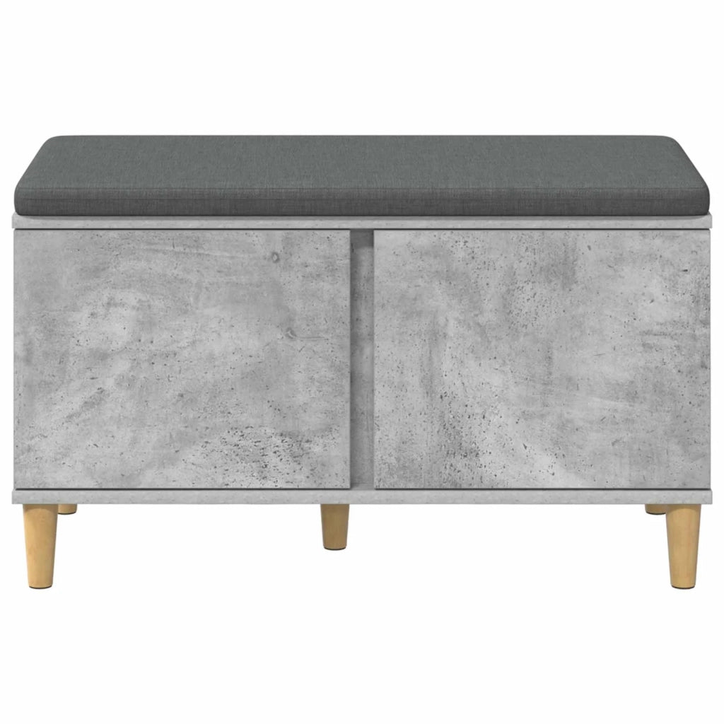 Panca per ingresso con cuscino Grigio Cemento 80 x 38 x 46 cm 891531