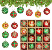 Set di decorazioni per albero di Natale - 16 pezzi di palloncini per albero di Natale in vetro - Rood e verde - Ornamenti per albero di Natale - Decorazione natalizia festiva
