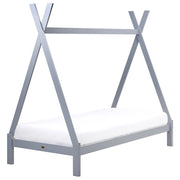 Letto a forma di tenda Teepee per bambini Pino Grigio UE 90 x 200 cm Struttura letto singolo con doghe