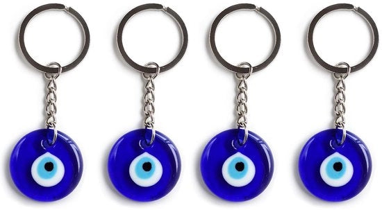 Schiaccianoci con Occhi di Cristallo - Blu - Orecchie di Cristallo - Antico Cassetto in Metallo - Vetro Duraturo - Occhio di Fortuna - Amuleto Protettivo