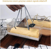 Contenitore per Torta Mousse a Rollo Quadrato Portatile - Ghiaccio