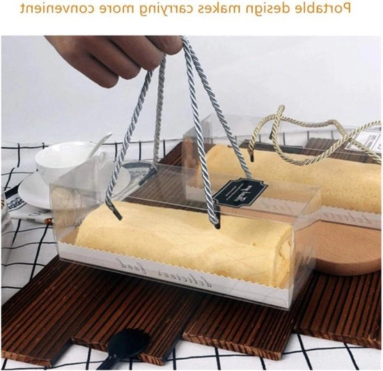 Contenitore per Torta Mousse a Rollo Quadrato Portatile - Ghiaccio