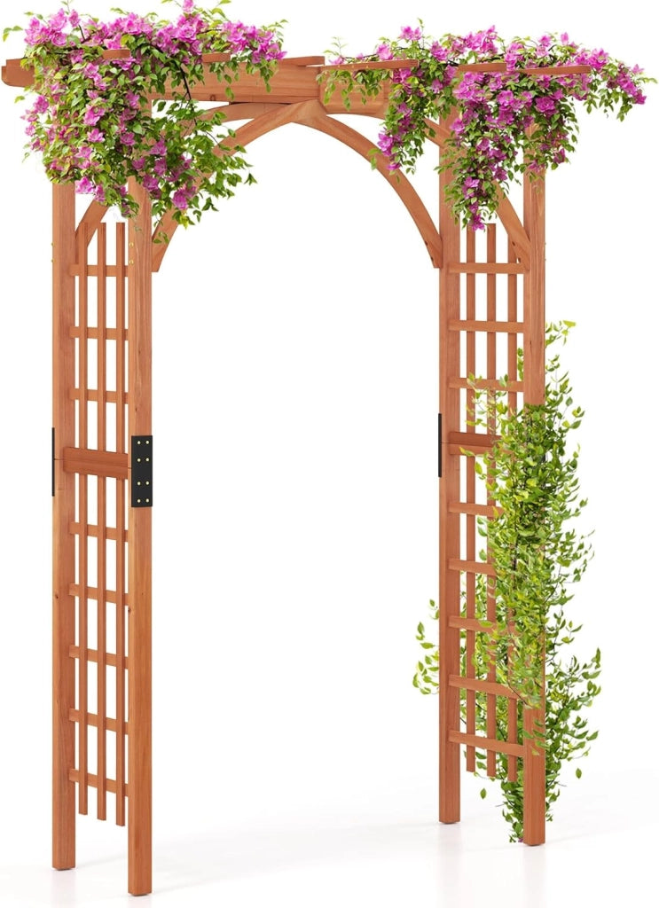 Arco da Giardino in Legno, Pergola da Esterno per Piante Rampicanti, Pergolato per Matrimonio e Feste, da Giardino, Patio e Cortile (Modello 4)