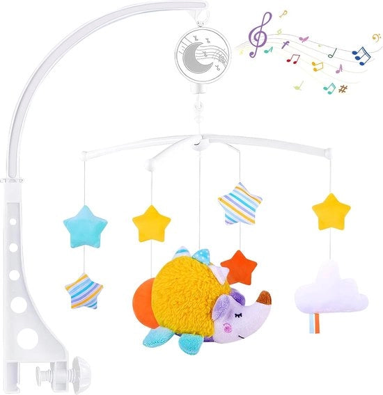 Mobilità per bebè con illuminazione musicale controllo a distanza funzione timer - Regalo per neonati mobilità per bebè con musica